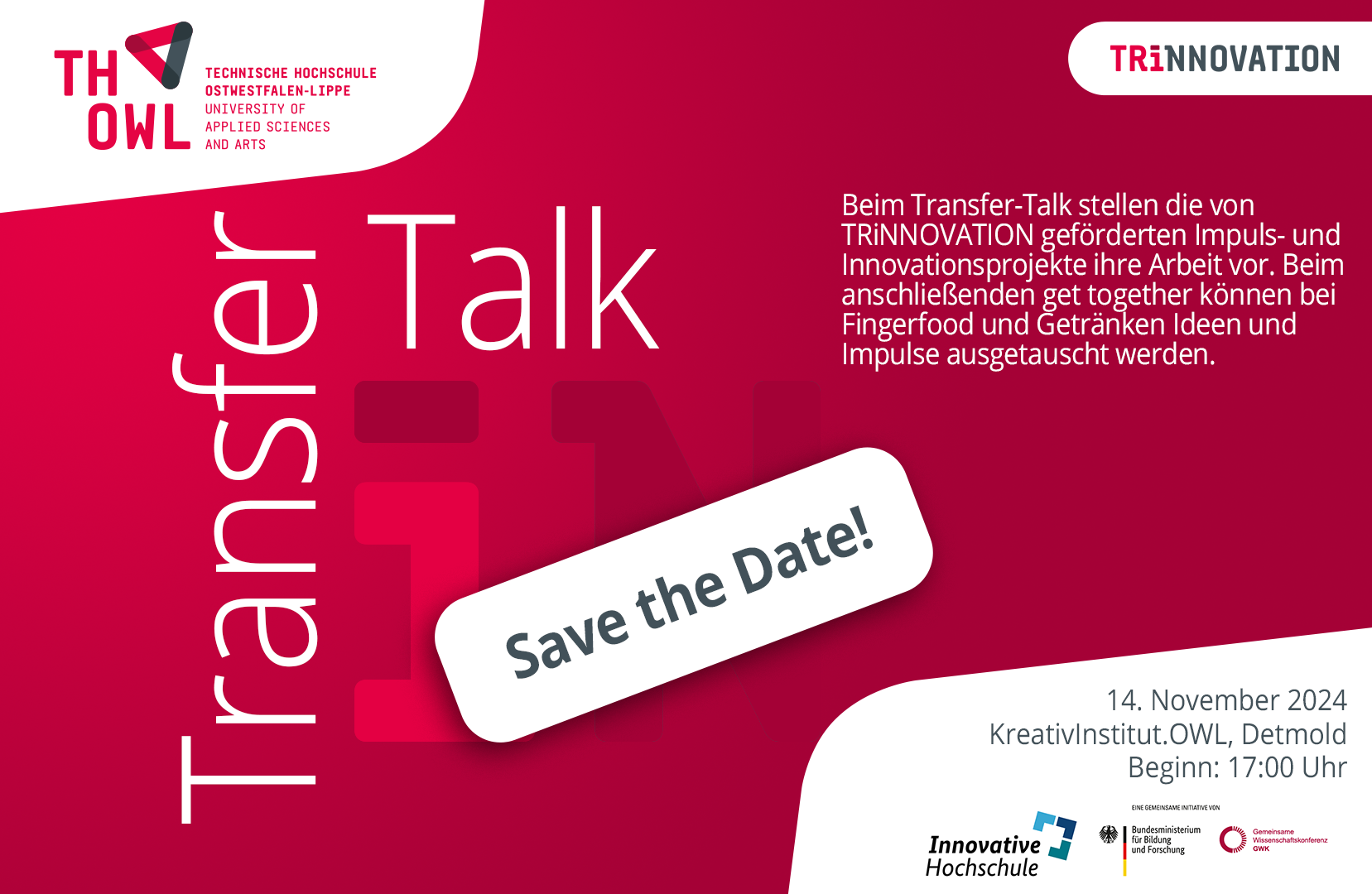 Save the Date: TRiNNOVATION TransferTalk am 14.11.24